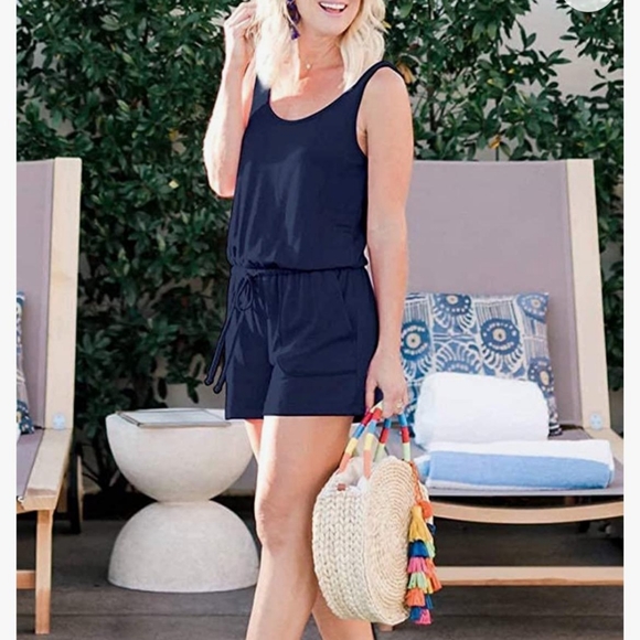 Navy cotton romper - Picture 5 of 5